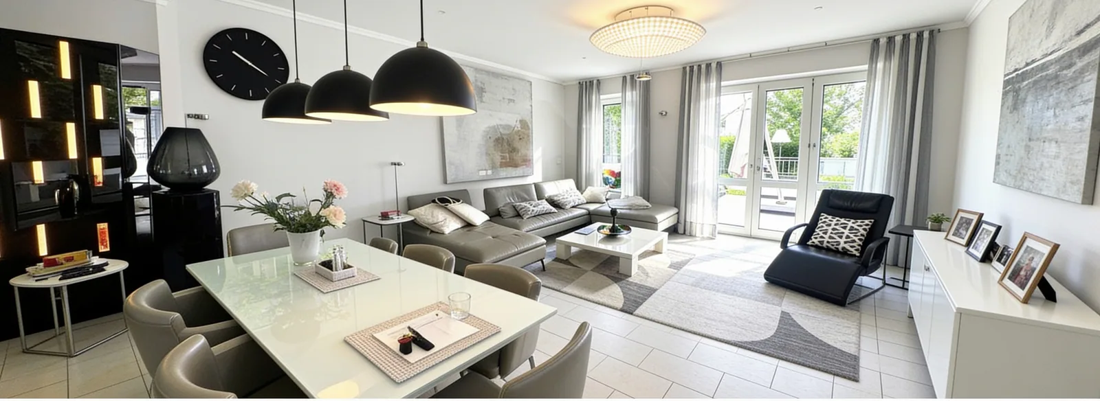 Offenes Wohn- und Esszimmer